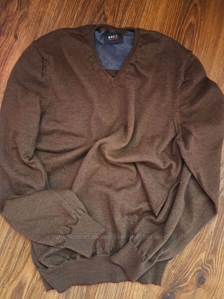 Теплый Шоколадный свитер BRAX, шерсть, размер S-M.