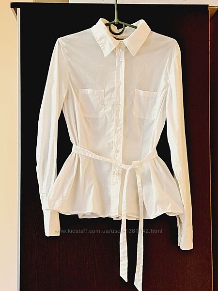 Шикарная белая рубашка MaxMara, размер XS-S.
