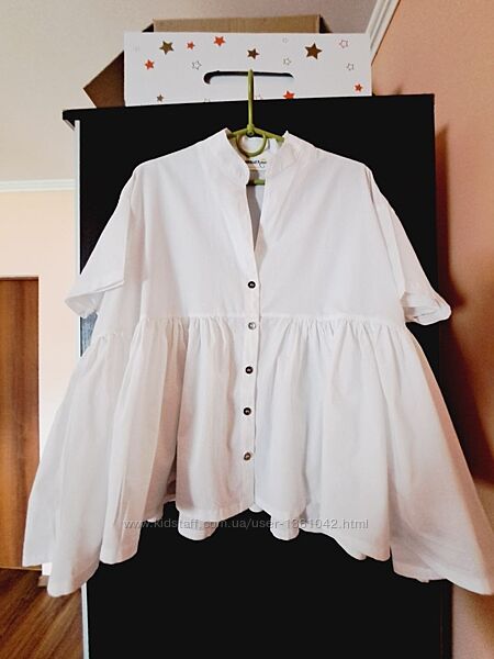 Белоснежная блуза OTTOD&acuteAME, Италия, размер XS-S.