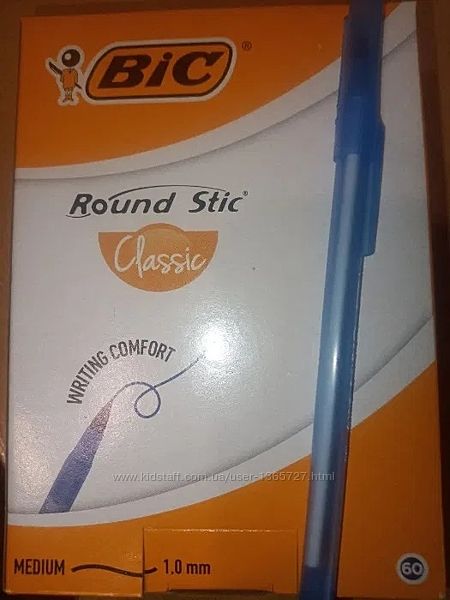 Шариковая ручка BIC Round Stic Classic, синяя/черная 