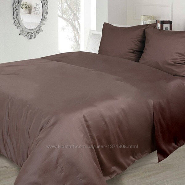 Комплект постельного белья сатин коричневый  двуспальный 175х215 от производителя Ярослав