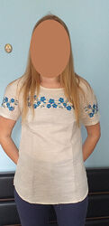 Блуза льняная с полевыми цветами, вышиванка от производителя ТМ Ярослав