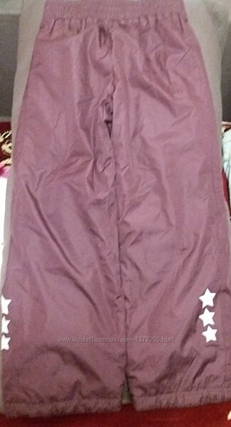 Новые утепленные брюки для девочек на 5-6 лет р.116 бордового цвета 