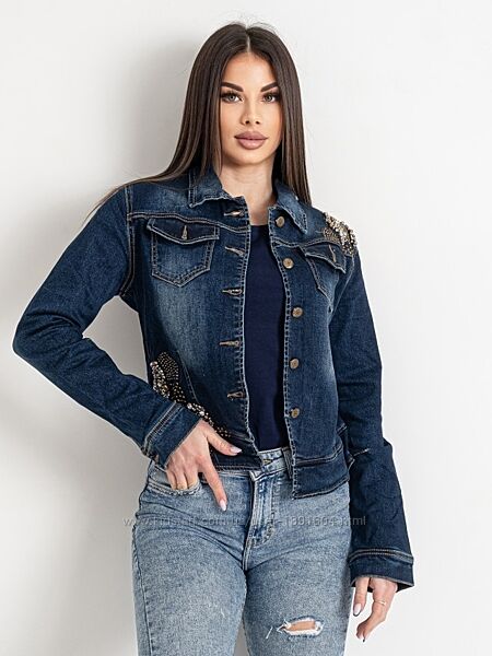 Куртка жіноча джинсова Lady N 488 синя стрейчева