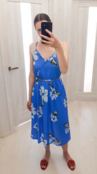 Блакитна сукня міді сукня квітковий принт голубое платье миди цветы цветочн