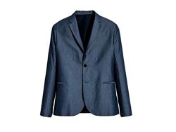 Пиджак мужской голубой серый серо голубой хлопок L от H&M