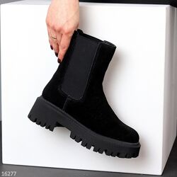 Зимові черевики ботінки Челсі, замшевые зимние ботинки Челси 36р-23.5 см 