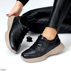 Чорні шкіряні жіночі кросівки Appetite, кожаные кроссовки Appetite 38р-24.5