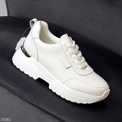 Білі шкіряні жіночі кросівки Calm, кросовки 37-41р код 1638