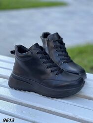 Шкіряні спортивні черевики, кожаные спортивные ботинки 36р - 23 см код 9613