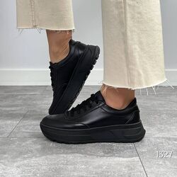 Чорні шкіряні жіночі кросівки Rosse, кроссовки Rosse 36р-23,5 см код 1327