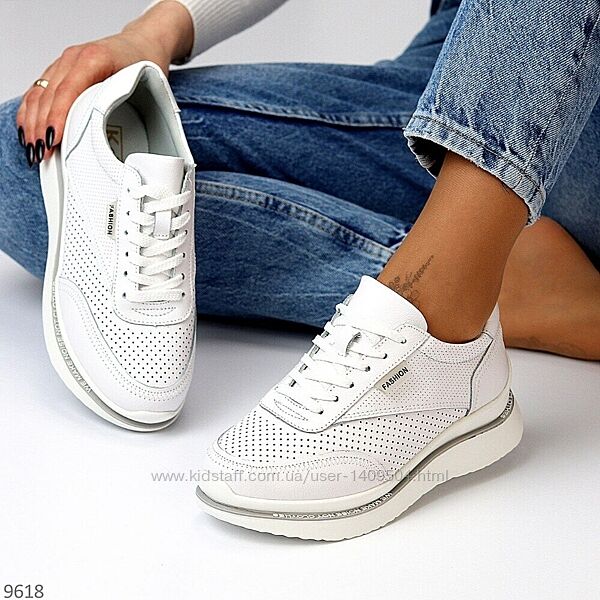 Білі шкіряні жіночі кросівки Rihi, белые кроссовки Rihi 38,39р код 9618