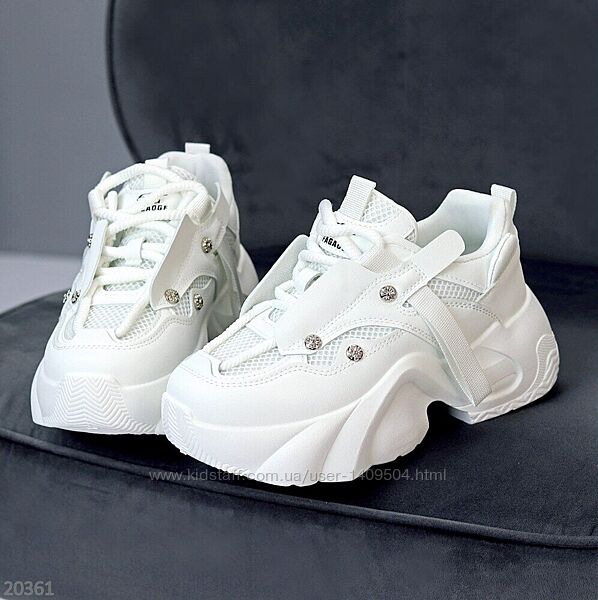 Білі кросівки Lauren на платформі, еко-шкіра, 36,39р код 20361
