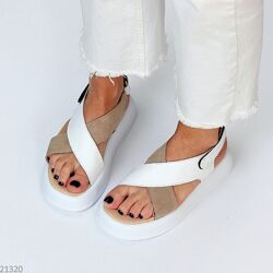 Білі шкіряні босоніжки Halsin, кожаные босоножки Halsin 37-40р см код 21320