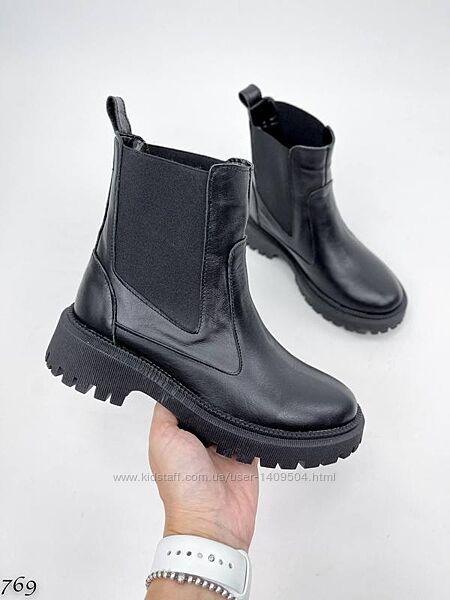 Шкіряні зимові черевики челсі, ботінки Lordy, ботинки 36р-23 см код 15464