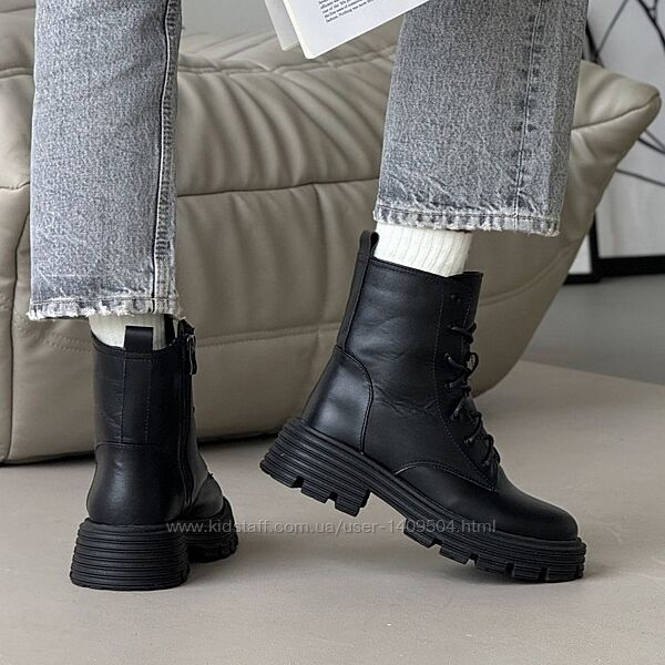 Зимові шкіряні черевики, ботінки шкіряні, ботинки зима 36-41р код 11350