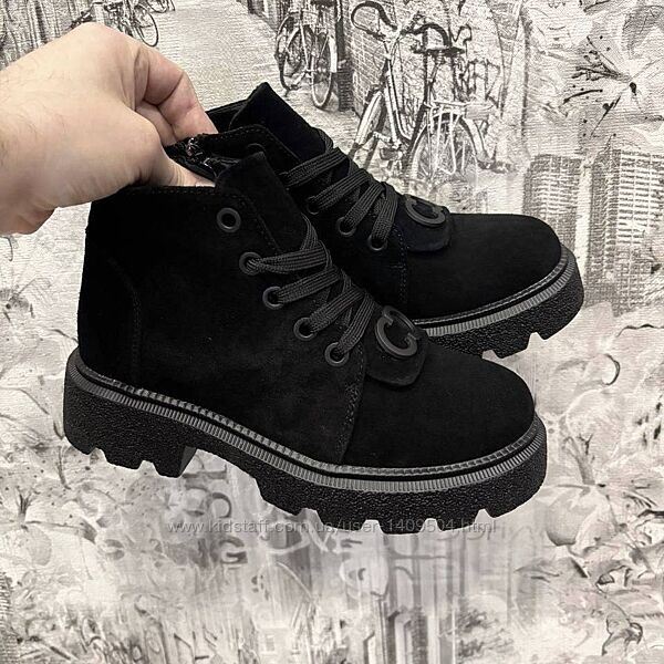 Замшеві демісезонні черевики ботінки, ботинки демисезонные 36-41р код 77813