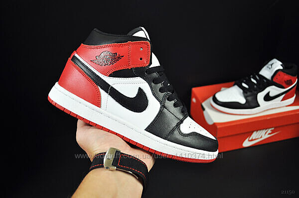 кросівки Nike Air Jordan 1 чорні з красним 36-41