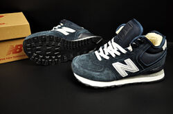 кросівки зимові New Balance 574 High сині замш