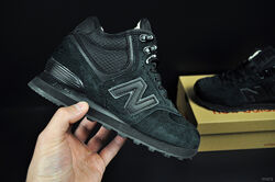 кросівки зимові New Balance 574 High чорний замш