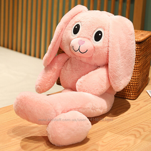 М&acuteяка іграшка рожевий кролик  рухаються вушка / ніжки 