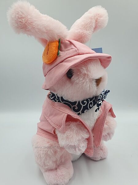 М&acuteяка, плюшева іграшка Кролик в рожевій куртці і капелюх