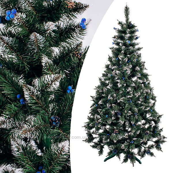 Новогодняя искусственная Елка с шишками  Рождественская с синей калинкой 