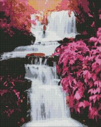 Алмазна мозаїка AMO7236 Тропічний водоспад, 40x50см Ідейка на підрамнику