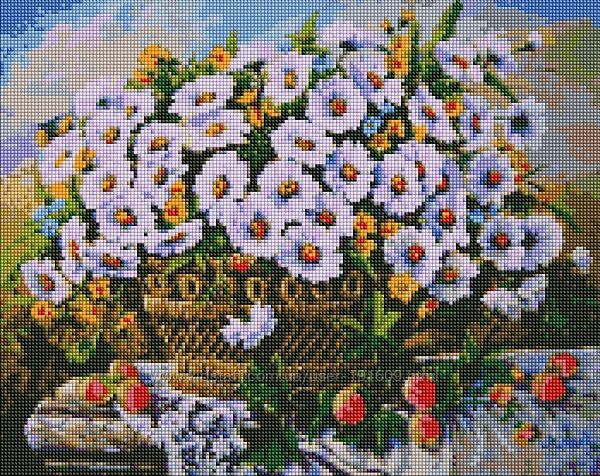 Алмазна мозаїка AMO7330 Літні квіти Олександр Закусілов, 40х50см Ідейка на підрамнику