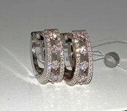 Сережки бриллиант 0,53Сt кольца Дорожка Конго діамант белое золото 585