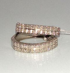 Сережки-кoльцa Бриллианты 0,41Ct діамант Белое золото 585 Дорожка Конго