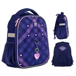  Рюкзак Kite Education каркасный Check and Hearts 555S