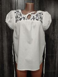 Крутая хлопковая блузка - вышиванка Индия ПОГ-53 см