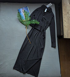 Гарна максі довга сукня а-силует з розрізом збоку