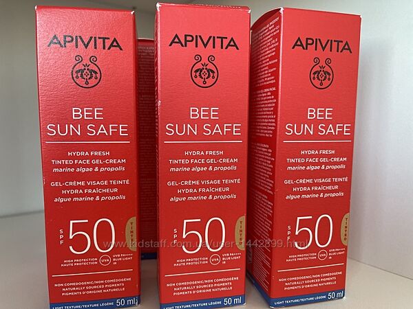 Apivita Солнцезащитный тонирующий крем-Гель для лица SPF50