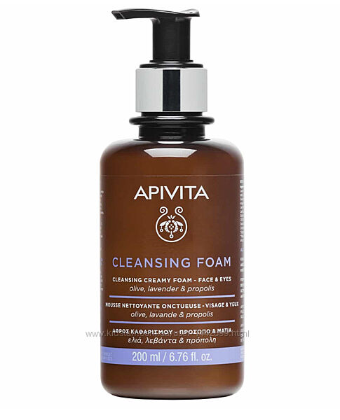 Apivita Пенка очищающая для лица и кожи вокруг глаз с Лавандой и оливой 