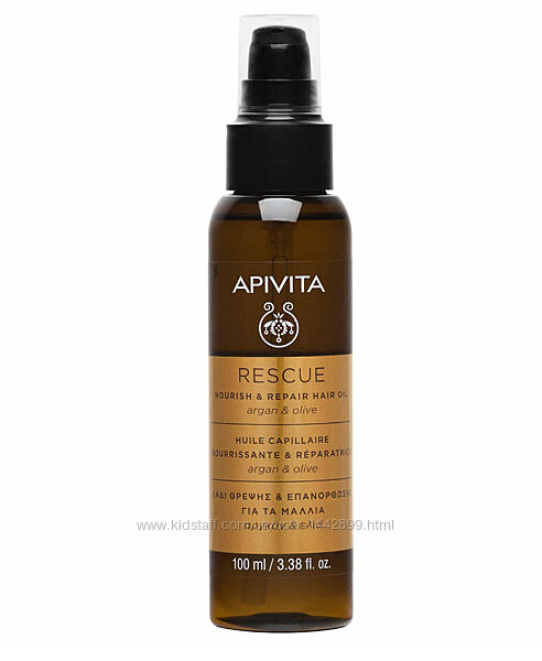 Apivita восстанавливающее масло для волос Rescue Hair with argan &olive oil