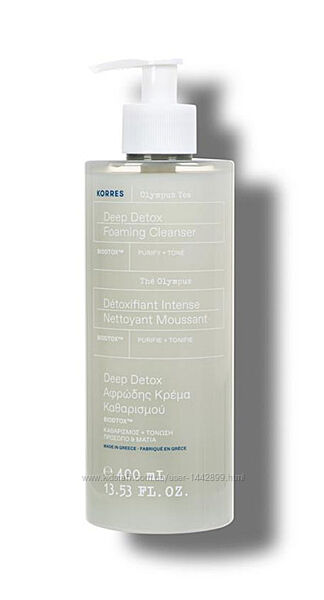 Korres очищающий крем- гель для лица и глаз Горный чай Detox 400 мл.