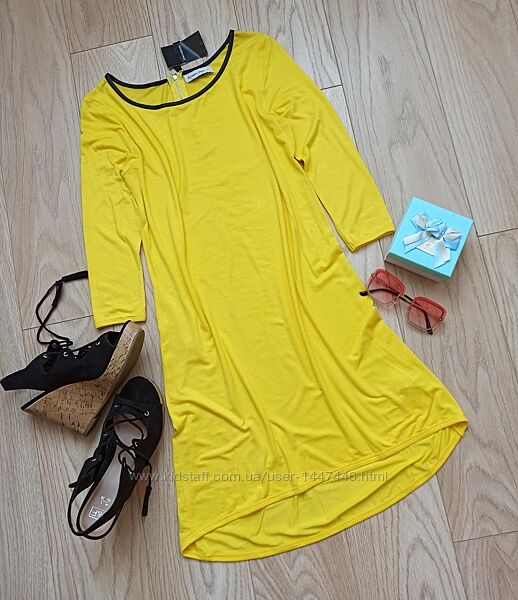 Легкое базовое желтое платье