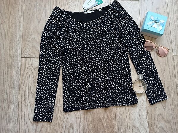 Базовий чорний реглан в сердечка, S