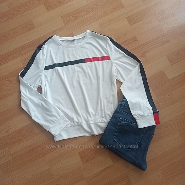 Легенька біла кофтинка, світшот, XXL