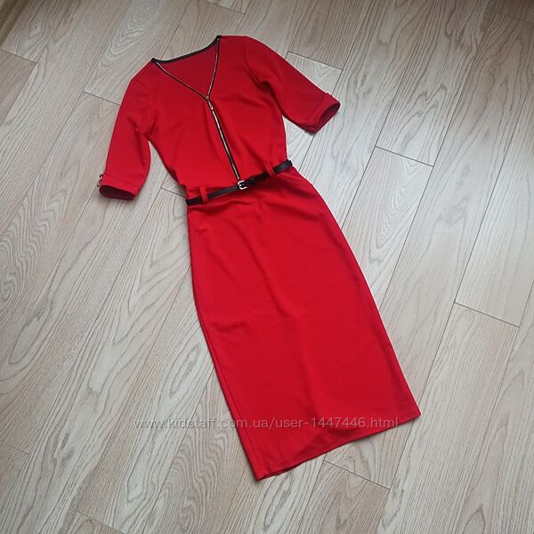 Червона сукня футляр нижче коліна, XS-S