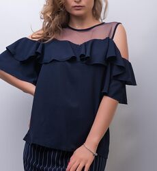 Літня блуза з воланами, оборками, М-L