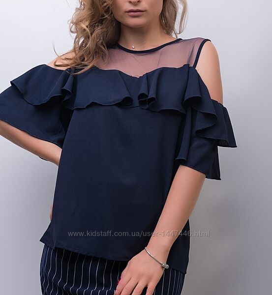 Літня блуза з воланами, оборками, М-L
