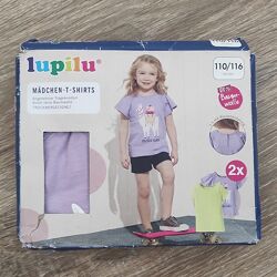 Набір футболок  2в1 Lupilu на дівчинку 4/6 р. на 110/116 см. 
