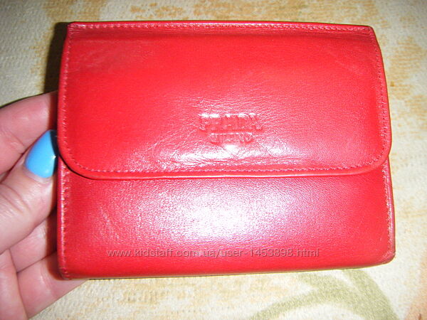 Кожаный красный маленький кошелек PRADA