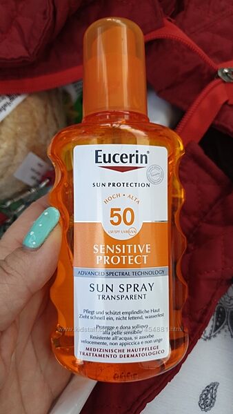 Прозрачный солнцезащитный спрей spf 50 Euсerin Sun