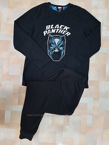 Теплый комплект Marvel Black Panther, пижама флис Primark 13-14 лет 164 см