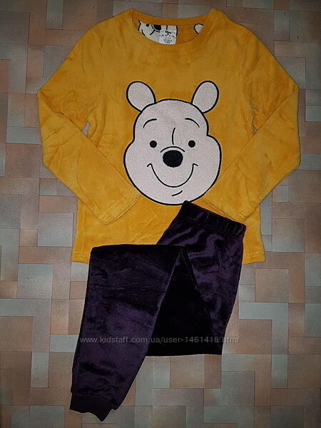 Мега теплый пушистый комплект Винни Пух, пижама меховушка, плюш Disney XS р