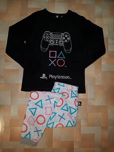 Теплый комплект флис PlayStation, пижама Primark 9-10 лет 140 см